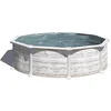 Image de Piscine en acier surélevée, ronde avec aspect acier nordique. Piscines amovibles pour jardin, 350 x 132 cm - Piscine Gre KITPR358N Groenland.