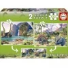 Image de Educa 2 Puzzles - Panoramic Dino World 15620