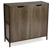 Image de Versa Lizzy Buffet étroit pour entrée ou salon, armoire auxiliaire à 2 portes, meuble à chaussures, dimensions (H x L x l) 78,8 x 30 x 83,2 cm, métal et bois, marron/noir