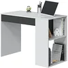 Image de Habitdesign Table d'étude avec 1 tiroir, table d'étude ou de scirtoire, modèle Masster, finition blanc Artik et gris anthracite, dimensions : 101 cm (largeur) x 73 cm (hauteur) x 50 cm (bas)