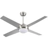 Image de Ventilateur de plafond avec lumière LED silencieuse 4 pales 56 W de puissance | Modèle Montana Argenté de Dayron | Ventilateur de plafond avec télécommande et 6 vitesses contrôlables