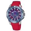 Image de Festina Montre à quartz analogique pour homme avec bracelet en silicone F20642/2, Argenté/bleu/rouge, Einheitsgröße, bracelet