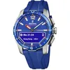 Image de Festina F23000 Connected D Montre pour homme avec boîtier en titane argenté et bracelet en caoutchouc, bleu