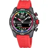 Image de LOTUS Montre pour homme 20000/6 Connected D Boîtier en fibre de carbone Noir Bracelet en caoutchouc rouge, rouge