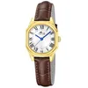 Image de LOTUS Montre pour Femme 19046/1 Old Money Boîtier en Acier Inoxydable Doré Bracelet en Cuir Marron