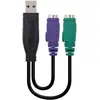 Image de NanoCable 10.03.0101 - Convertiseur PS/2 vers USB 2.0, femelle-mâle, Noir, 15cm