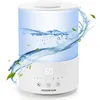 Image de Aigostar Humidificateur d'Air 2,5L Ultra Silencieux avec Diffuseur d’Huiles Essentielles, Minuterie 8H & Veille, Arrêt Auto, 3 Niveaux de Brume, LED 7 Couleurs   Idéal pour Bébé, Chambre, Bureau