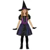 Image de FIESTAS GUIRCA Déguisement de sorcière étoilée à paillettes avec chapeau de sorcière Lilas pour Halloween 10-12 ans