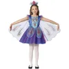 Image de FIESTAS GUIRCA Déguisement de paon merveilleux pour fille - Robe de paon bleu et violet avec ailes - Pour filles de 10 à 12 ans