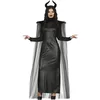 Image de FIESTAS GUIRCA Déguisement de fée maléfique - Robe noire élégante avec cape et cornes pour femme - Taille M 38-40