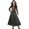 Image de FIESTAS GUIRCA Déguisement de vampire gothique - Robe longue noire et rouge pour femme adulte Taille S 36-38