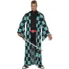 Image de FIESTAS GUIRCA Déguisement de guerrier manga - Kimono bleu et noir Héros Anime pour homme adulte Taille L 52-54
