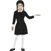 Image de FIESTAS GUIRCA Déguisement de famille gothique pour fille - Déguisement gothique noir avec col blanc pour filles 10-12 ans