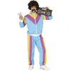 Image de FIESTAS GUIRCA Costume de gymnastique pour homme adulte (52-54/L) - Veste et pantalon - Costumes de sport et années 80 pour fêtes et événements - Idéal pour fêtes et événements - Bleu et violet
