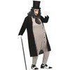 Image de FIESTAS GUIRCA Déguisement de méchant avec parapluie pour homme - Déguisement de chef de la mafia de BD - Déguisement d'Halloween pour homme Taille M