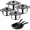 Image de San Ignacio Batterie 8 pièces SIP + lot de 3 poêles 16/20/24 cuisine, chromé, unique