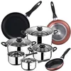 Image de San Ignacio Set Batterie de cuisine 8 pièces en acier inoxydable + 3 poêles Ø16/20/24 cm en aluminium pressé pour induction PK3361