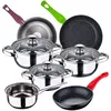 Image de Batterie de cuisine 7 pièces SAN IGNACIO Faro, acier inoxydable, avec jeu de poêles (18/22/26 cm) San Ignacio Jolie en aluminium forgé