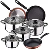 Image de Batterie de cuisine 8 pièces SAN IGNACIO Dina en acier inoxydable avec set casseroles (20/24/28 cm) SAN IGNACIO Moma en aluminium forgé