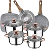 Image de Batterie de cuisine 8 pièces SAN IGNACIO Premium Nona, acier inoxydable, avec set casseroles (18/22 cm) et grill 28 x 28 cm Daimiel en aluminium forgé