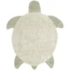 Image de Lorena Canals Tapis lavable - Motif tortue de mer - Pour salon ou chambre - Olive naturelle - 110 x 130 cm