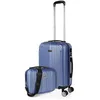 Image de ITACA - Valise Cabine 55x40x20 Rigide Légère à Roulette 4 Roues Pivotantes avec Cadenas à Combinaison Bagage Cabine Idéal pour Voyager en Avion Petite Valise Compacte Compatible avec, Blauwe Saffier