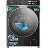 Image de Cecotec Lave-linge 10Kg Frontal Bolero DressCode 10980 Direct Drive Steel A. 1400RPM, Moteur DirectDrive, Basse Consommation, Écran FullColor, Finitions Imitation Cuir, Porte XXL, Lumière UV et Vapeur