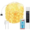 Image de JANDEI - Guirlande Micro LED, Bande Lumineuse avec Télécommande, Minuteur, Rechargeable par USB (Batterie 1800MA). Décoration intérieure et extérieure Fêtes, Noël (Lumière Chaude, 20 Mètres)