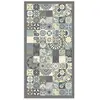 Image de Panorama Tapis du sol Vinyle Carreaux Ciments Cuisine Bleu 300x200 cm - Tapis de Cuisine en PVC Linoléum Vinyle - Antidérapant Lavable Ignifuge - Tapis pour Cuisine Bureau Salon - Protection du sol