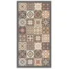 Image de Panorama Tapis du sol Vinyle Carreaux Ciments Marron 200x200 cm - Tapis de Cuisine en PVC Linoléum Vinyle - Antidérapant Lavable Ignifuge - Tapis pour Cuisine Bureau Salon - Protection du sol