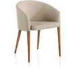 Image de Angel Cerdá   Chaise de Salle à Manger Rembourrée en Tissu Marron | Chaises de Salle à Manger Modernes avec Accoudoirs, Design Minimaliste | 59 x 56 x 78 cm, Pieds en Bois Noyer | Confortable