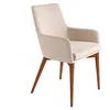 Image de Angel CERDA | Chaise de salle à manger tapissée en tissu, avec accoudoirs, pieds en bois de noyer, style moderne