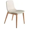Image de Angel CERDA | Chaise de salle à manger tapissée en tissu, pieds bois noyer, style moderne