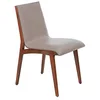 Image de Angel Cerda Chaise à manger tapissée en similicuir couleur vison avec structure et pieds fabriqués en bois massif de frêne couleur noyer