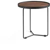 Image de Angel Cerdá Table de coin ronde, couvercle en noyer, structure en acier noir, style moderne