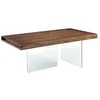 Image de Table à manger rectangulaire moderne en bois de noyer et verre trempé d'ÁNGEL CERDÁ - 200 x 100 x 75 cm