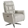 Image de Ángel Cerdá - Fauteuil relax pivotant en cuir gris - 85 X 80/156 X 106 cm avec pieds en acier inoxydable noir - Fauteuil relax ultramoderne, fauteuils relax inclinable et confortable