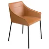 Image de Ángel Cerdá - Chaise en simili cuir marron - Chaise de salle à manger avec pieds en acier noir mat - Moderne, durable et fonctionnel - Style et élégance - 62 x 60 x 79 cm