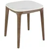 Image de Ángel Cerdá - Table d'angle carrée en marbre cérame et noyer - Table d'angle moderne et élégante - Table d'appoint polyvalente - 50 x 50 x 51 cm