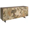 Image de Angel Cerdá - Buffet en bois taupe avec détails en marbre porcelaine - Buffet de salon moderne et sophistiqué - Buffet meuble de rangement spacieux - 180 x 50 x 80 cm