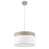 Image de Suspension Cloe 1 x E27 Nickel/Blanc-Bois Gris Regx40 x 40 cm