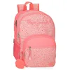 Image de Pepe Jeans Nahid Sac à dos d'école, fabriqué en polyester, plusieurs poches et compartiments, bretelles larges, ergonomiques et rembourrés, rose de Joumma Bags., Pêche corail, 32x44x22 cms, Sac à dos