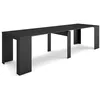 Image de Skraut Home | Table console extensible | Console meuble | 300 | Pour 14 personnes | Table à Manger | Style moderne | Noir