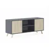 Image de Skraut Home - Meuble TV pour salon - 57 x 140 x 40 cm - Convient pour TV 32/40/50/55/60" - Modèle Wind 140 - Gris - 2 portes battantes Couleur Puccini