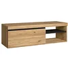 Image de Skraut Home | Meuble TV Modèle Naturale | Couleur Chêne/Noir | Salon-séjour | Support Télévision avec étagères et placards de Rangement | 120x 40 x 41 cm(Naturale 120)