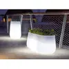 Image de Pot de fleurs lumineux MOOVERE translucide en polyéthylène, léger et résistant, pour plantes et fleurs (Solaire+batterie LED/RGB, Large)