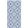Image de Panorama Tapis Vinyle Carreaux Ciments Fleur Bleu 80x250 cm - Tapis de Cuisine en PVC Linoléum Vinyle- Antidérapant Lavable Ignifuge - Tapis pour Cuisine Bureau Salon - Protection du sol