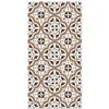 Image de Panorama Tapis Vinyle Carreaux Ciments Fleur Brun 200x200 cm - Tapis de Cuisine en PVC Linoléum Vinyle- Antidérapant Lavable Ignifuge - Tapis pour Cuisine Bureau Salon - Protection du sol