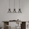 Image de Hanglamp Kirby 3 lampkappen op een rij-zwart