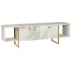 Image de Vente-unique - Banc TV Derana -L 160cm x l 40cm x H 47.6cm- bois - blanc